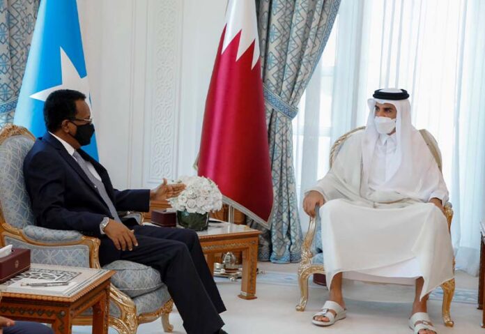 Somali president meets Qatar emir somaliguardian news Somali president and Qatari emir